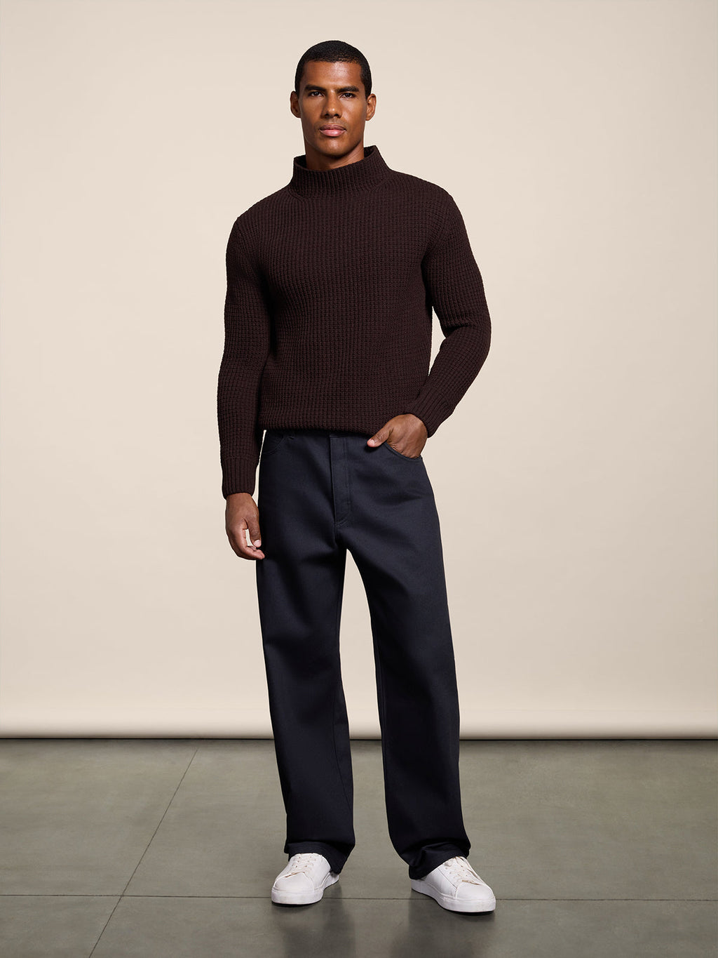 BAGGY FIT CARBON DENIM FIVE POCKET PANTS - CARBON - Check Active | Pence 1979