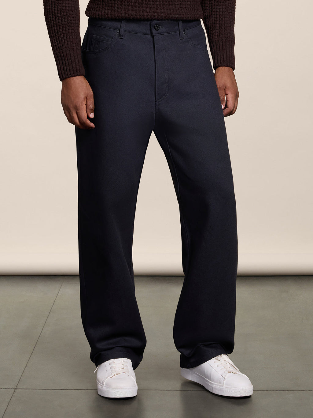 BAGGY FIT CARBON DENIM FIVE POCKET PANTS - CARBON - Check Active | Pence 1979