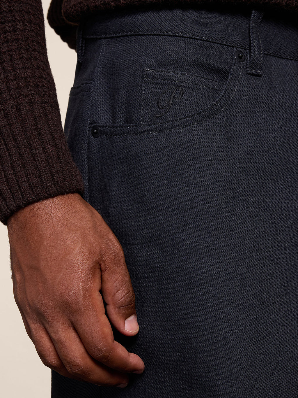 BAGGY FIT CARBON DENIM FIVE POCKET PANTS - CARBON - Check Active | Pence 1979