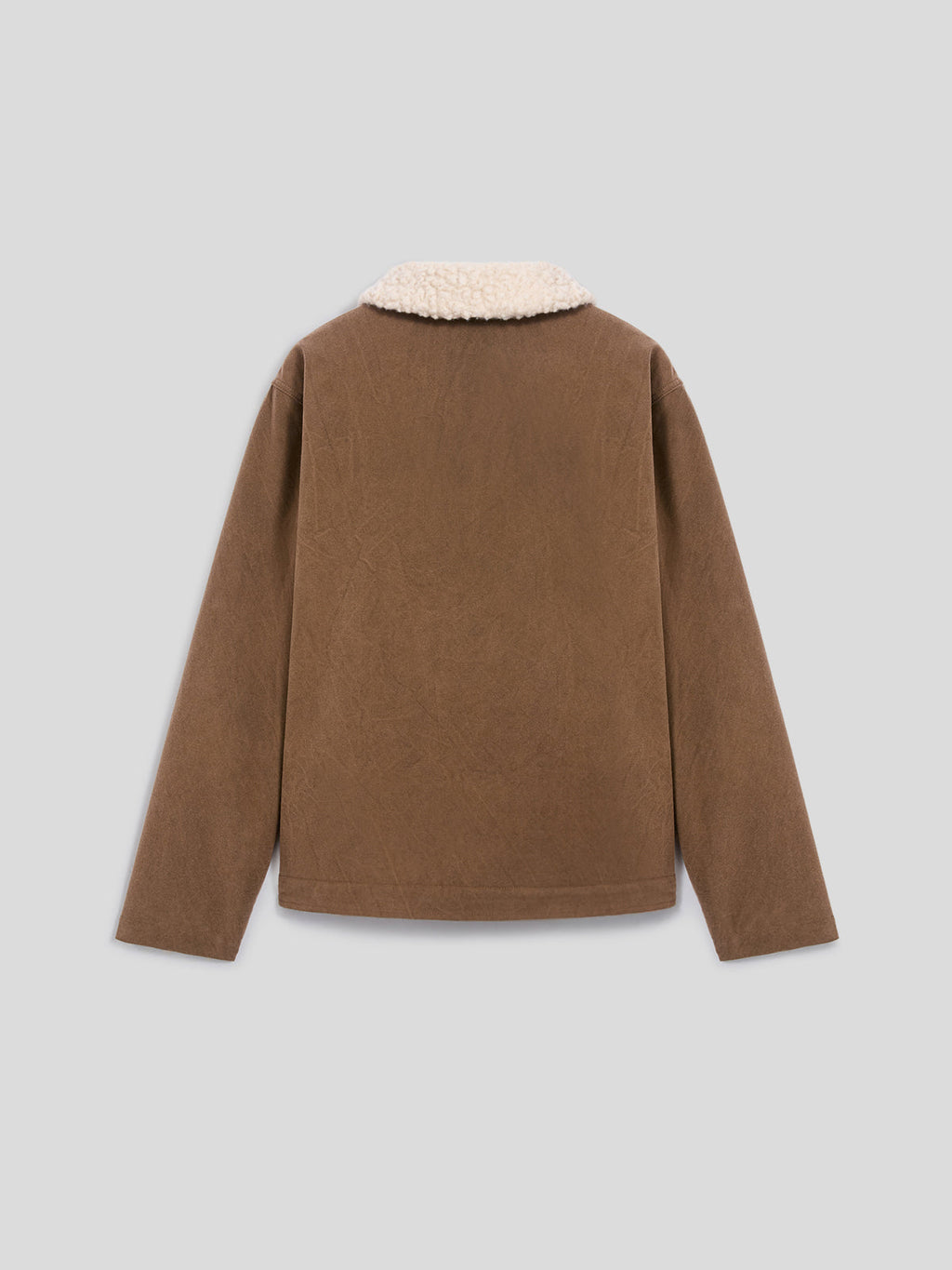 REGULAR FIT NUTMEG COTTON JACKET, WITH ADJUSTABLE HEM AND "TEDDY" LINING - NUTMEG - Check Active | Pence 1979