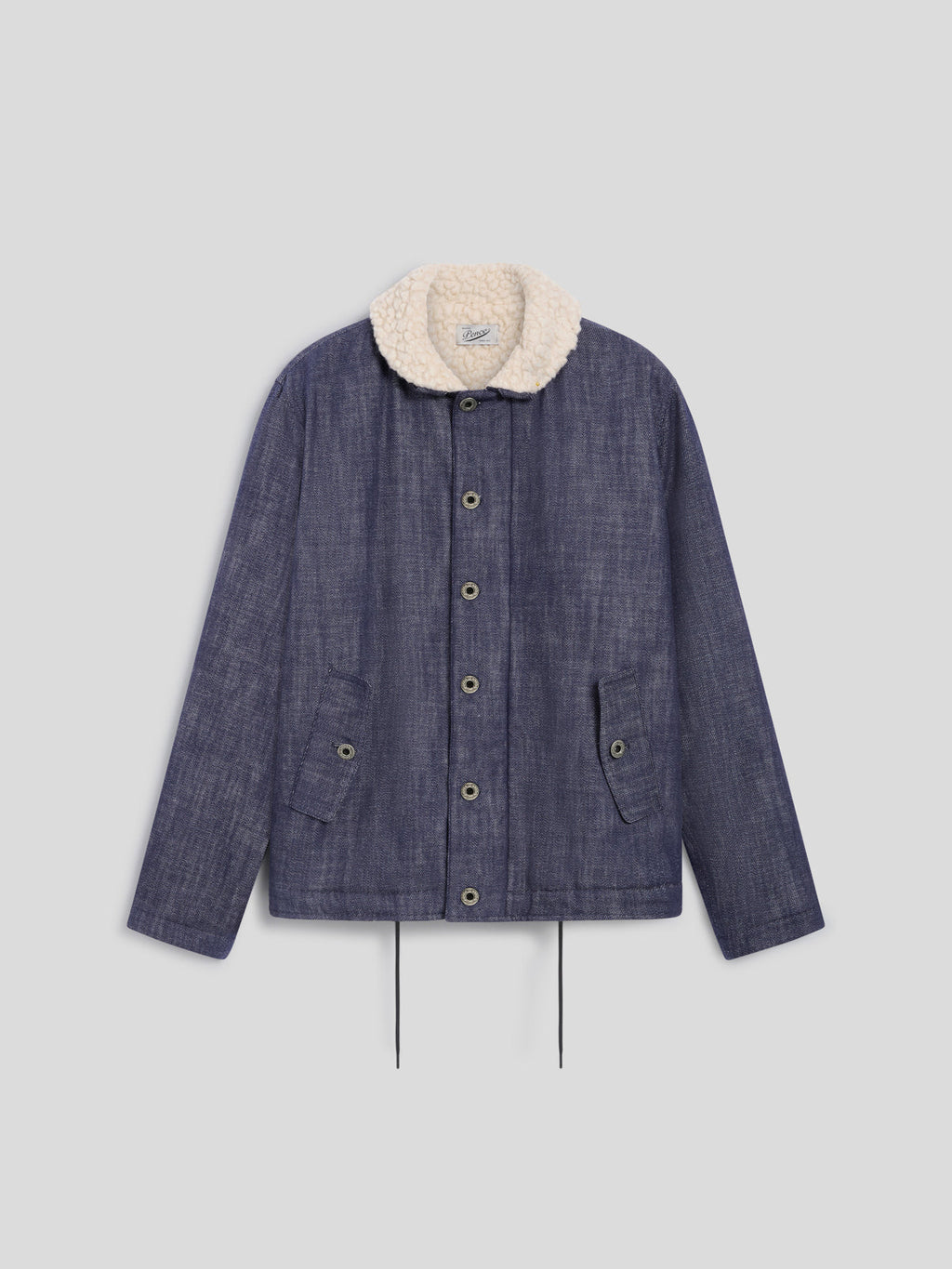 REGULAR FIT, LIGHTWEIGHT SPICY BLUE DENIM JACKET, WITH ADJUSTABLE HEM AND "TEDDY" LINING - SPICY BLUE - Check Active | Pence 1979