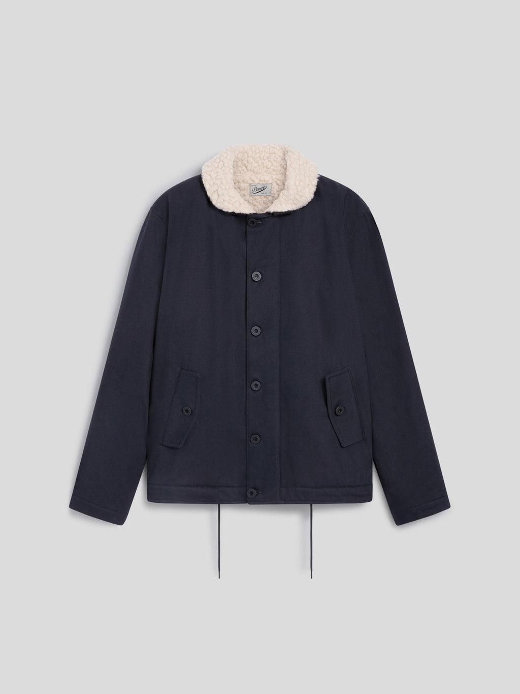 REGULAR FIT CHARCOAL DENIM JACKET WITH ADJUSTABLE HEM AND "TEDDY" LINING - CARBON - Check Active | Pence 1979