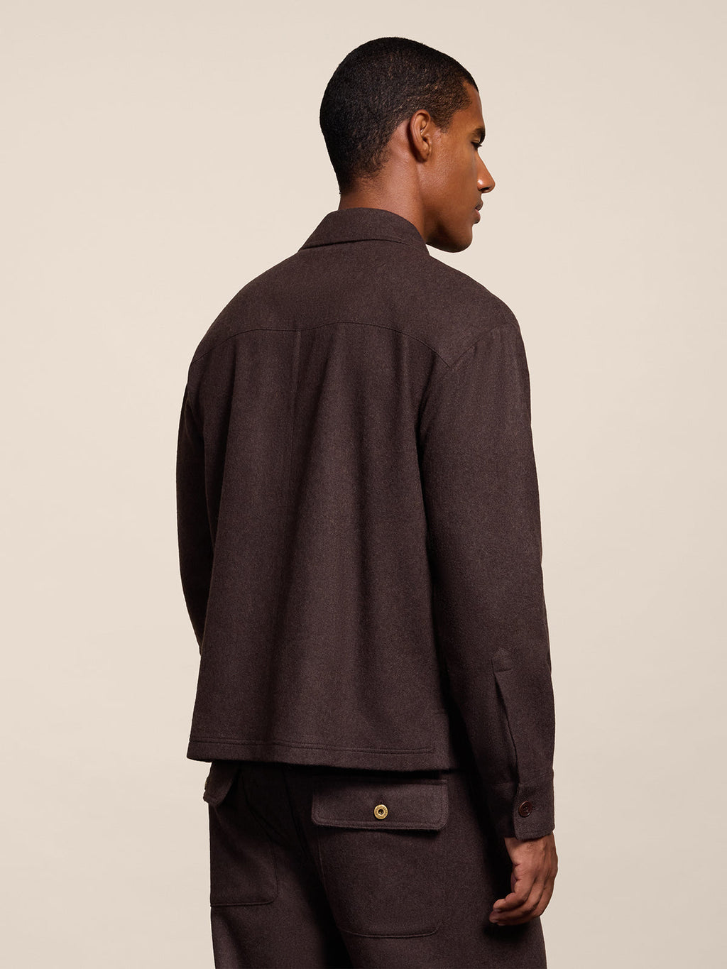 REGULAR FIT OVERSHIRT IN MARRON GLACE' FLANEL - MARRON GLACE' - Check Active | Pence 1979