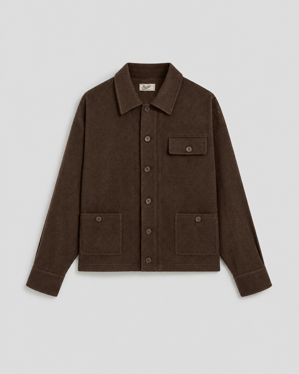 REGULAR FIT OVERSHIRT IN MARRON GLACE' FLANEL - MARRON GLACE' - Check Active | Pence 1979