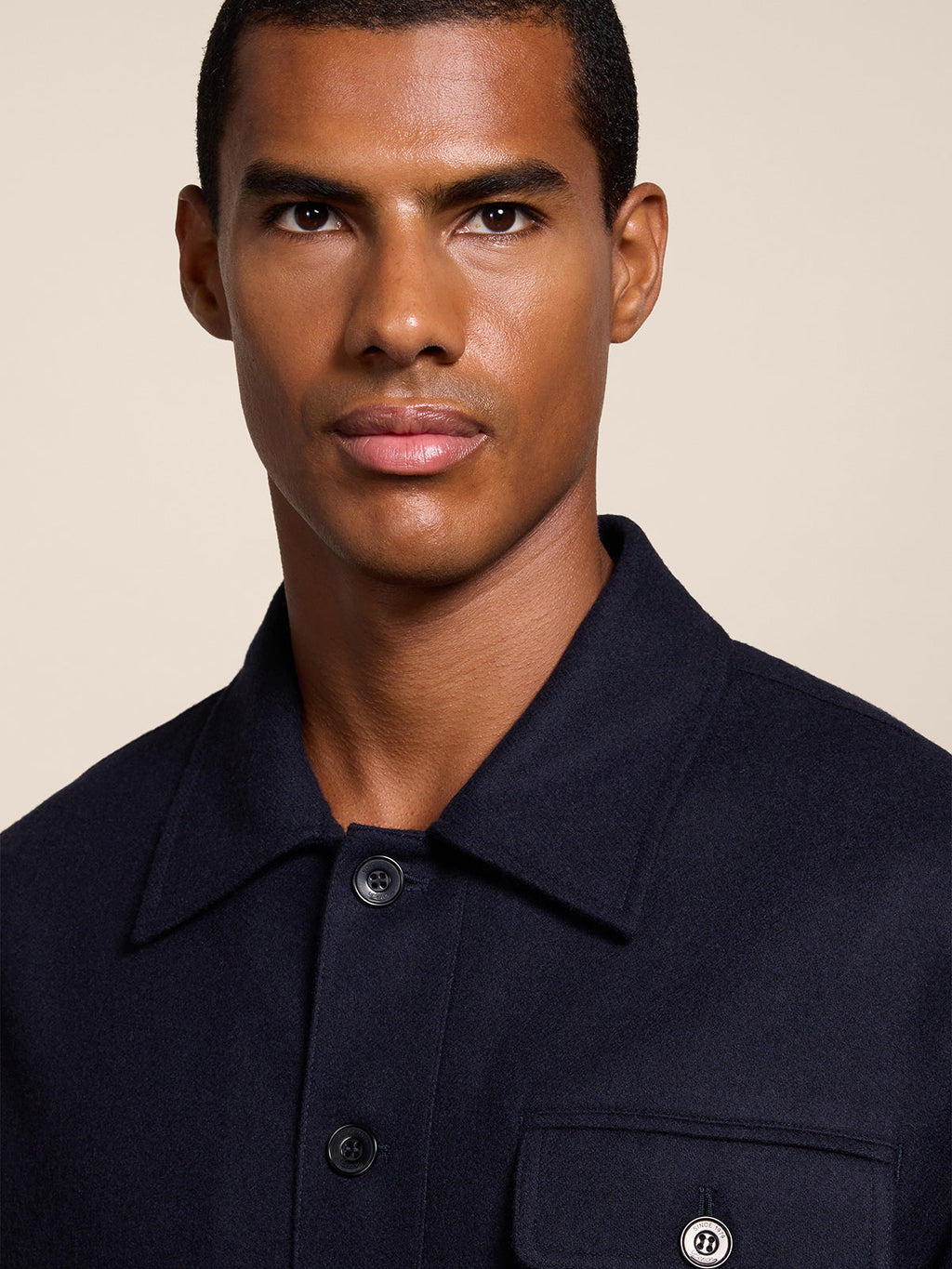 REGULAR FIT OVERSHIRT IN NIGHT BLU FLANEL - NIGHT BLUE - Check Active | Pence 1979