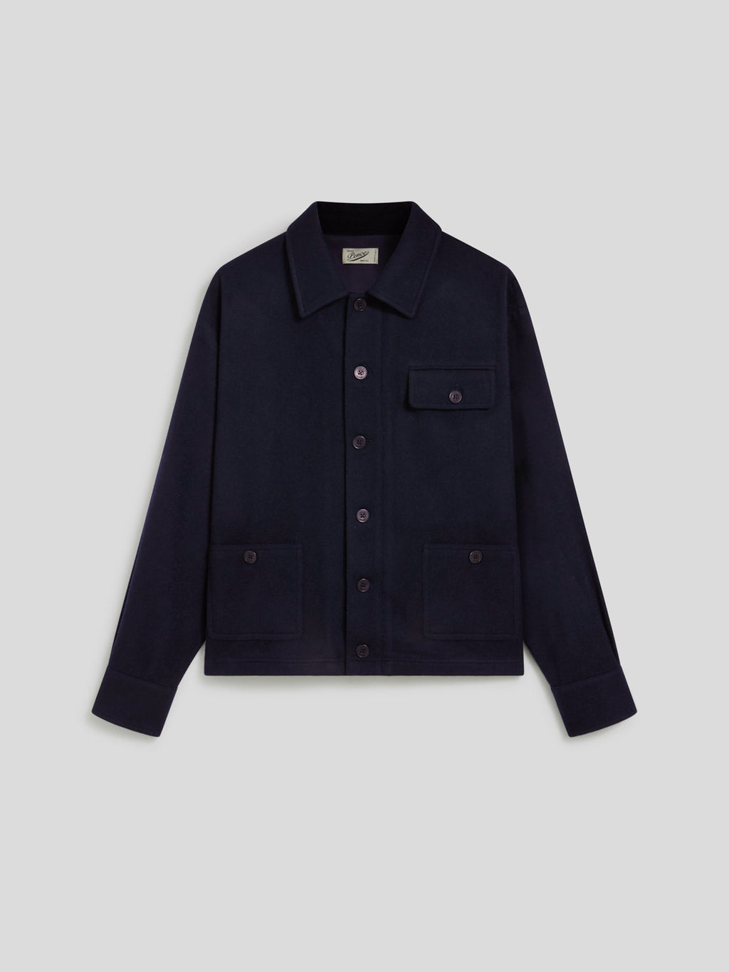 REGULAR FIT OVERSHIRT IN NIGHT BLU FLANEL - NIGHT BLUE - Check Active | Pence 1979