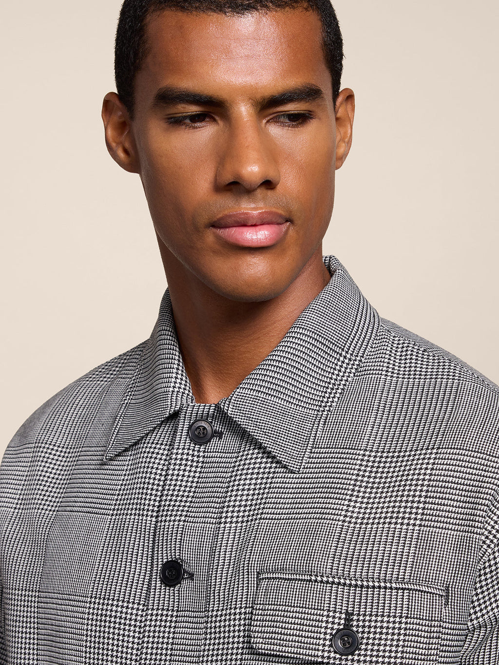 OVERSHIRT REGULAR FIT IN MISTO LANA BIANCA E NERA - BIANCO E NERO - Abbigliamento Uomo | Pence 1979