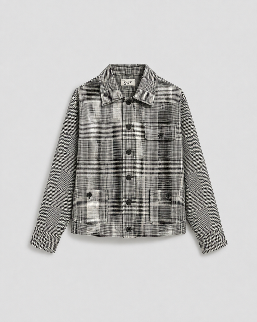 OVERSHIRT REGULAR FIT IN MISTO LANA BIANCA E NERA - BIANCO E NERO - Abbigliamento Uomo | Pence 1979