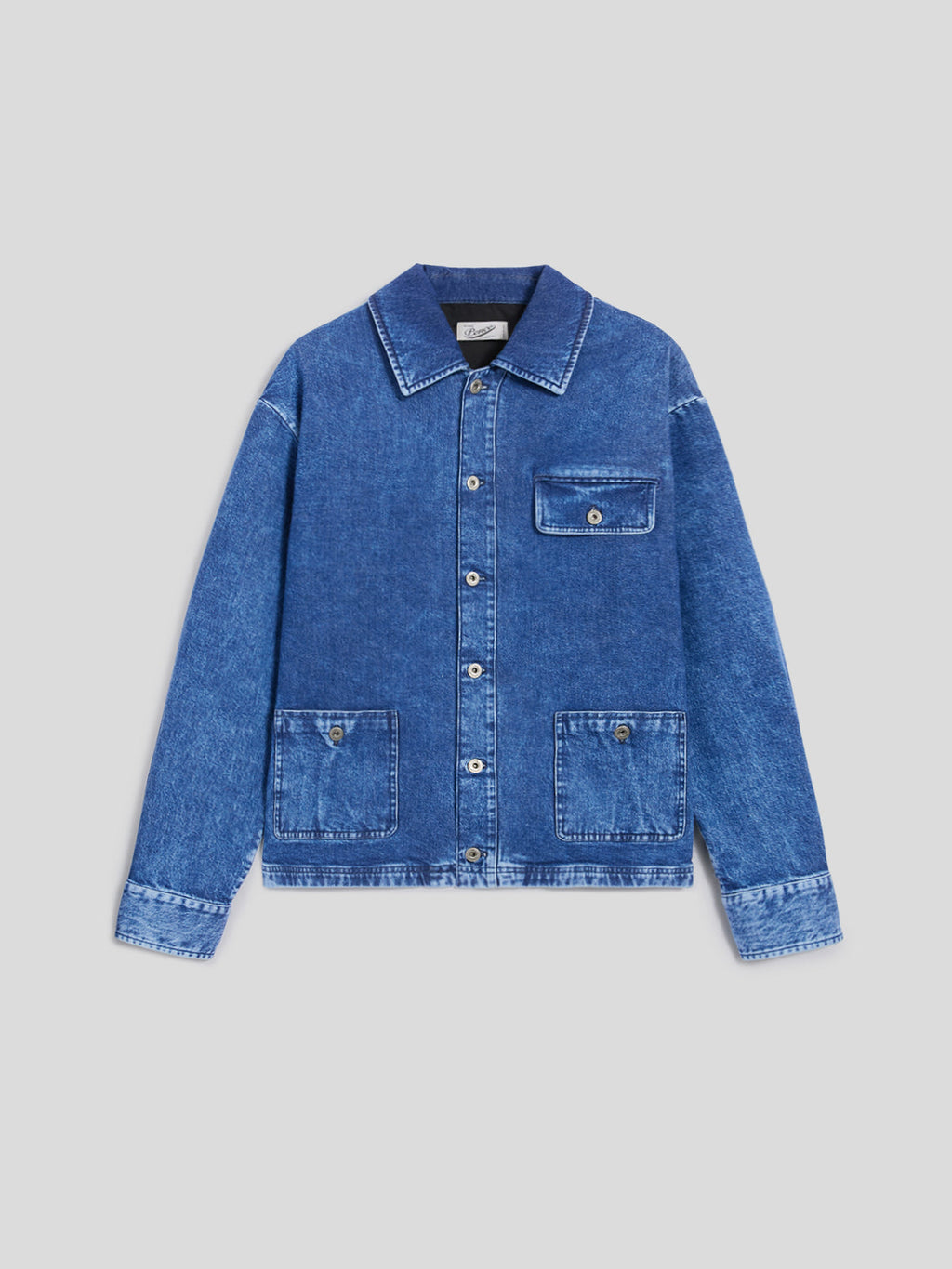 REGULAR FIT OVERSHIRT IN MARBLE BLUE DENIM - MARBLE BLUE - Check Active | Pence 1979