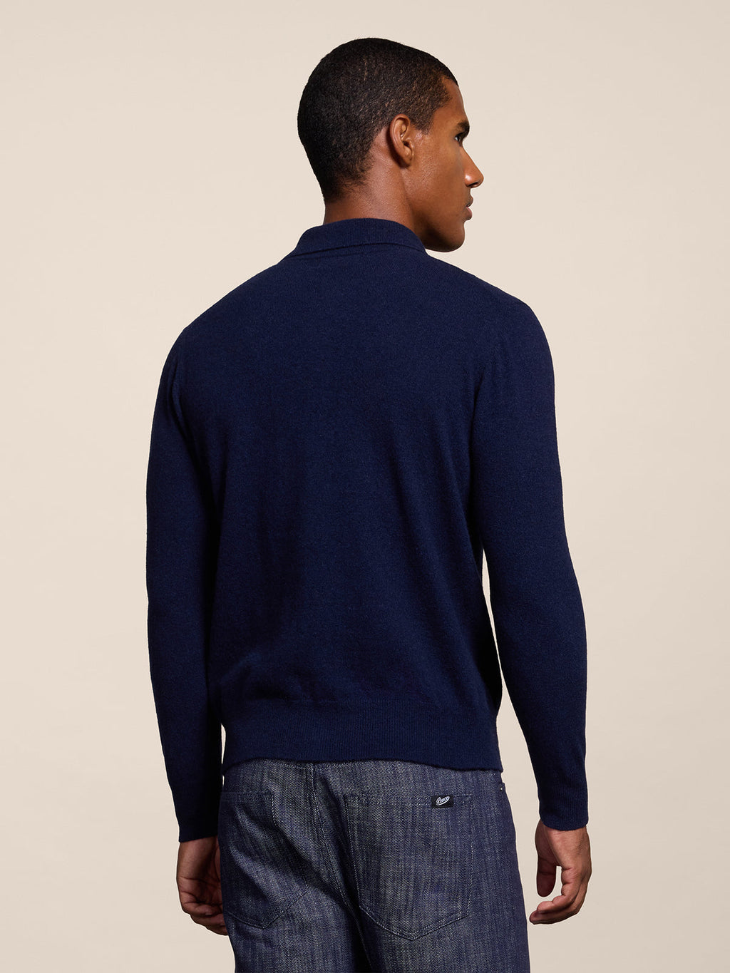 REGULAR FIT POLO SHIRT IN PRUSSIAN BLUE WOOL - PRUSSIAN BLUE - Check Active | Pence 1979