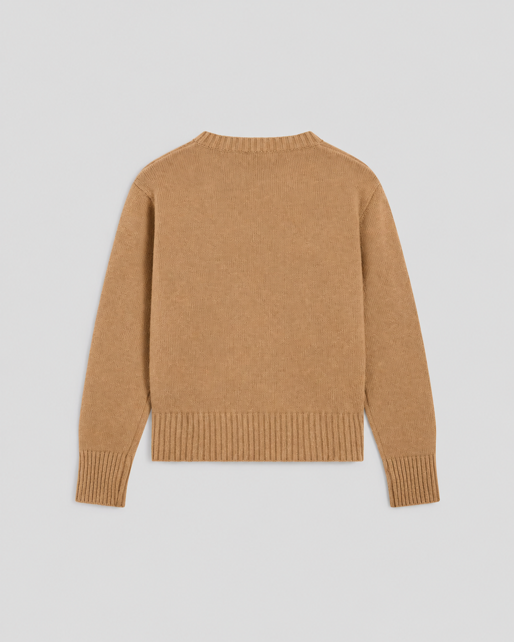 REGULAR FIT CAMEL WOOL CREW-NECK SWEATER WITH BREAST POCKET - CAMEL - Check Active | Pence 1979