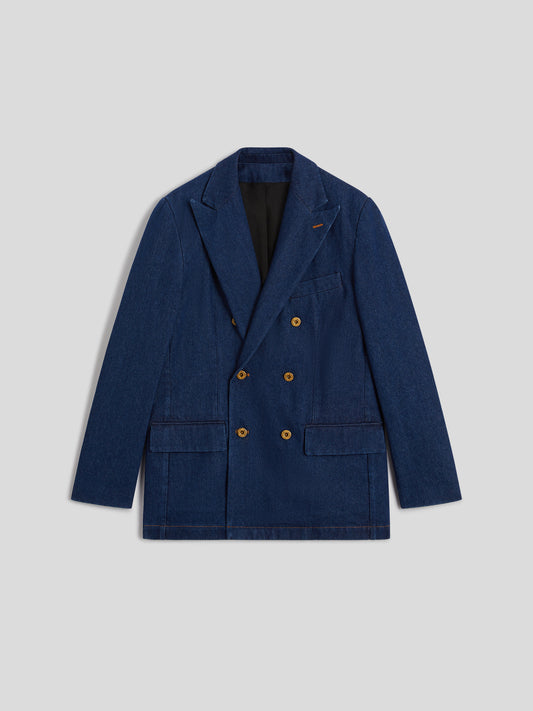 DOUBLE BREASTED BLAZER - BLUE NAVY - Check Active | Pence 1979