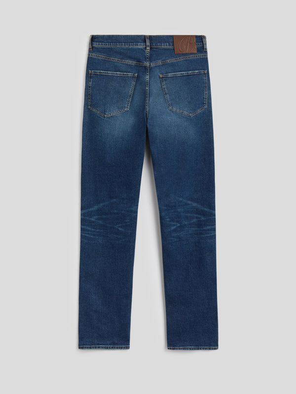 PANTALONE 5 TASCHE DA UOMO IN DENIM COMFORT BLU MEDIO, REGULAR FIT - MEDIUM DENIM BLUE  - Abbigliamento Uomo | Pence 1979