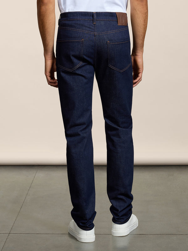 PANTALONE 5 TASCHE DA UOMO IN DENIM COMFORT BLU SCURO, REGULAR FIT - DARK DENIM BLUE  - Abbigliamento Uomo | Pence 1979