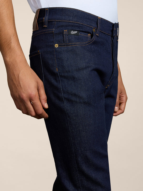 PANTALONE 5 TASCHE DA UOMO IN DENIM COMFORT BLU SCURO, REGULAR FIT - DARK DENIM BLUE  - Abbigliamento Uomo | Pence 1979