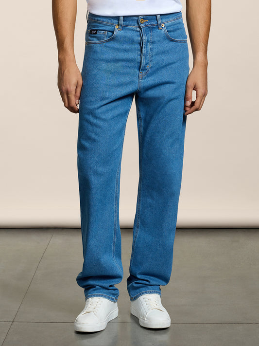 PANTALONE 5 TASCHE DA UOMO IN DENIM  COMFORT BLU CHIARO LOOSE FIT - LIGHT DENIM BLUE - Abbigliamento Uomo | Pence 1979