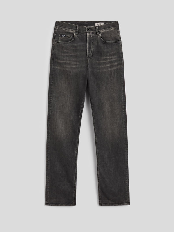 PANTALONE 5 TASCHE DA UOMO IN DENIM COMFORT NERO LAVAGNA,LOOSE FIT - LAVA GRIGIO DENIM - Abbigliamento Uomo | Pence 1979