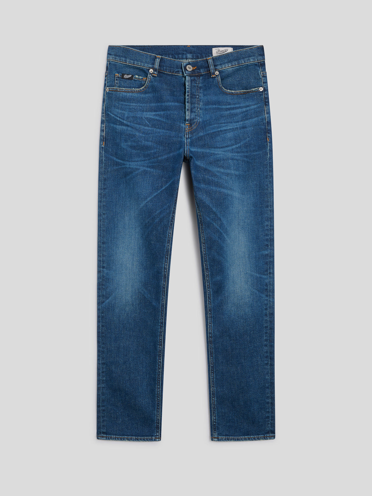 PANTALONE 5 TASCHE DA UOMO IN DENIM COMFORT BLU MEDIO, SLIM FIT