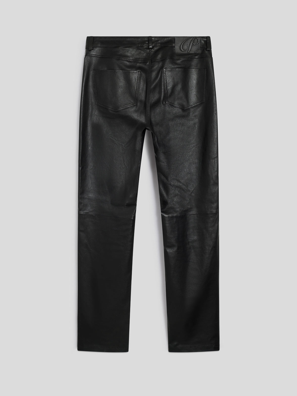 PANTALONE 5 TASCHE DA UOMO SLIM FIT IN PELLE D'AGNELLO COLORE NERO