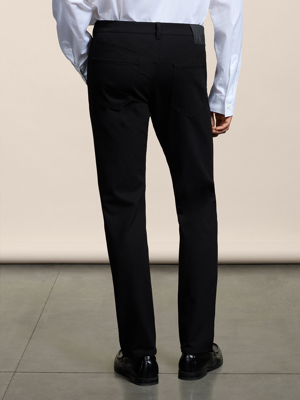 PANTALONE 5 TASCHE DA UOMO JERSEY PESANTE COMFORT SLIM FIT COLORE NERO