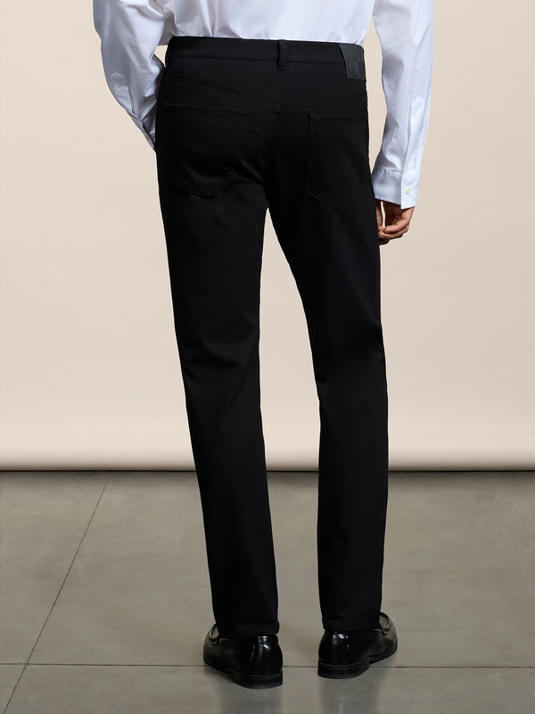 PANTALONE 5 TASCHE DA UOMO JERSEY PESANTE COMFORT SLIM FIT COLORE NERO - NERO - Abbigliamento Uomo | Pence 1979
