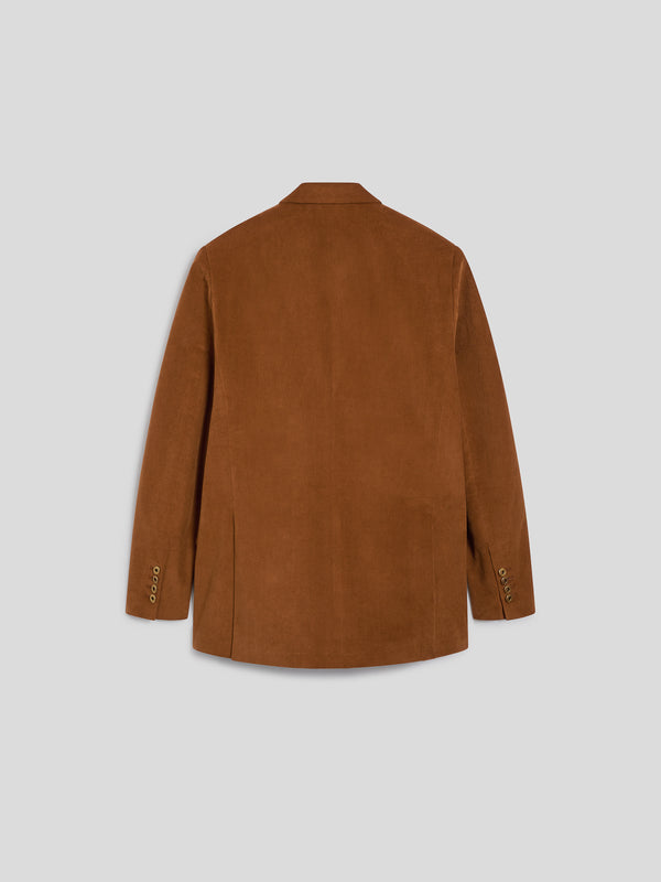 BLAZER DOPPIOPETTO DA UOMO REVERS LANCIA REGULAR FIT IN VELLUTO COLORE CARAMELLO SCURO - DARK CARAMEL - Abbigliamento Uomo | Pence 1979