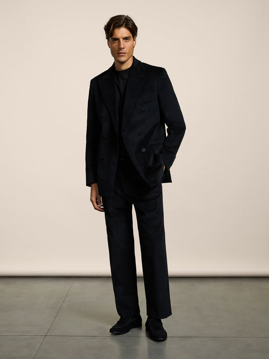 BLAZER DOPPIOPETTO DA UOMO REVERS LANCIA REGULAR FIT IN VELLUTO COLORE NERO - NERO - Abbigliamento Uomo | Pence 1979