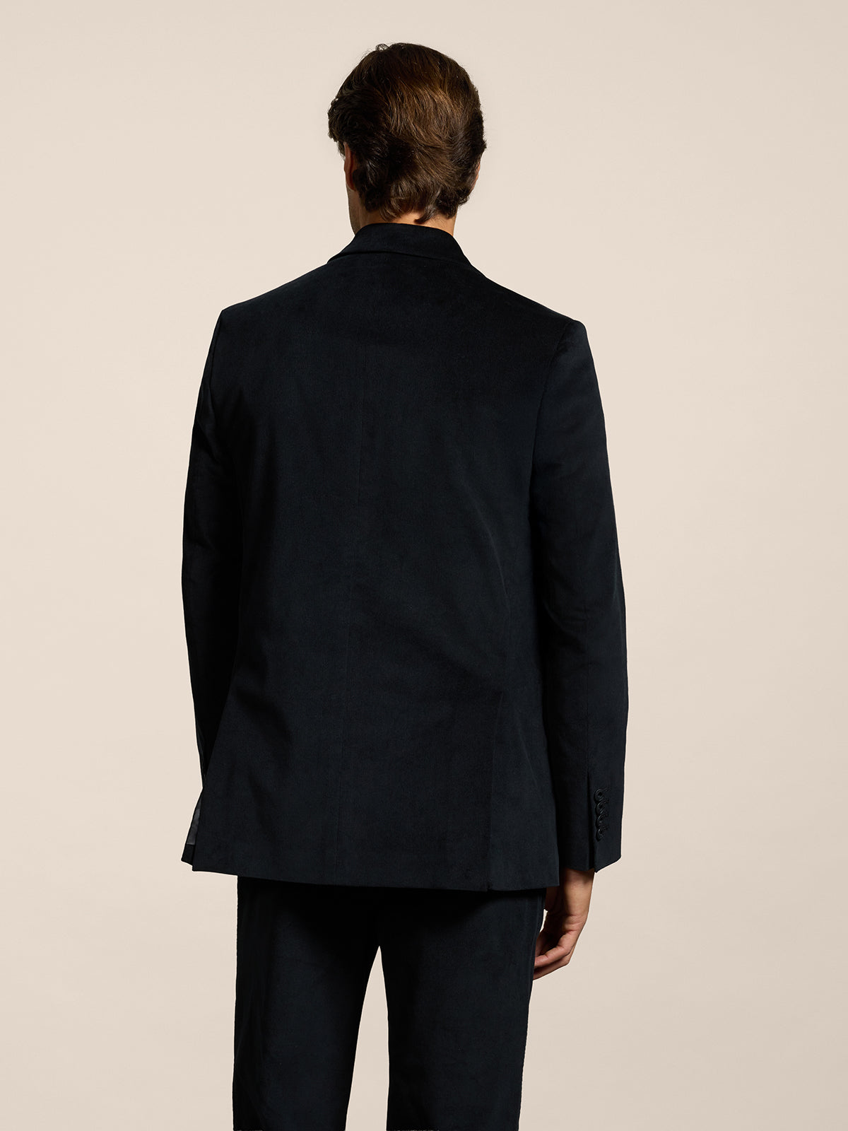 BLAZER DOPPIOPETTO DA UOMO REVERS LANCIA REGULAR FIT IN VELLUTO COLORE NERO