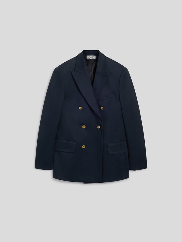 BLAZER DOPPIOPETTO DA UOMO REVERS LANCIA REGULAR FIT IN RASATELLO DI COTONE BLU - BLUE - Abbigliamento Uomo | Pence 1979