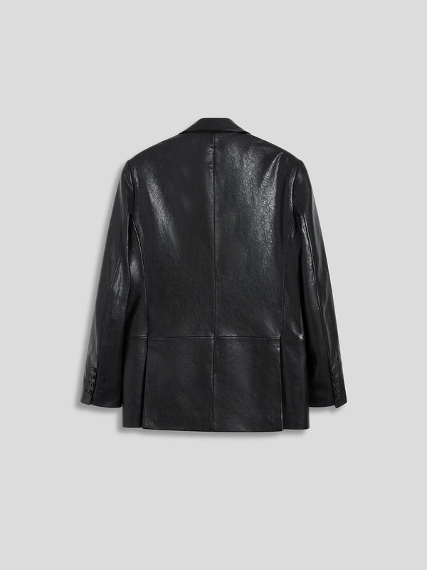 BLAZER DOPPIOPETTO DA UOMO REVERS LANCIA REGULAR FIT IN PELLE D'AGNELLO COLORE NERO - NERO - Abbigliamento Uomo | Pence 1979