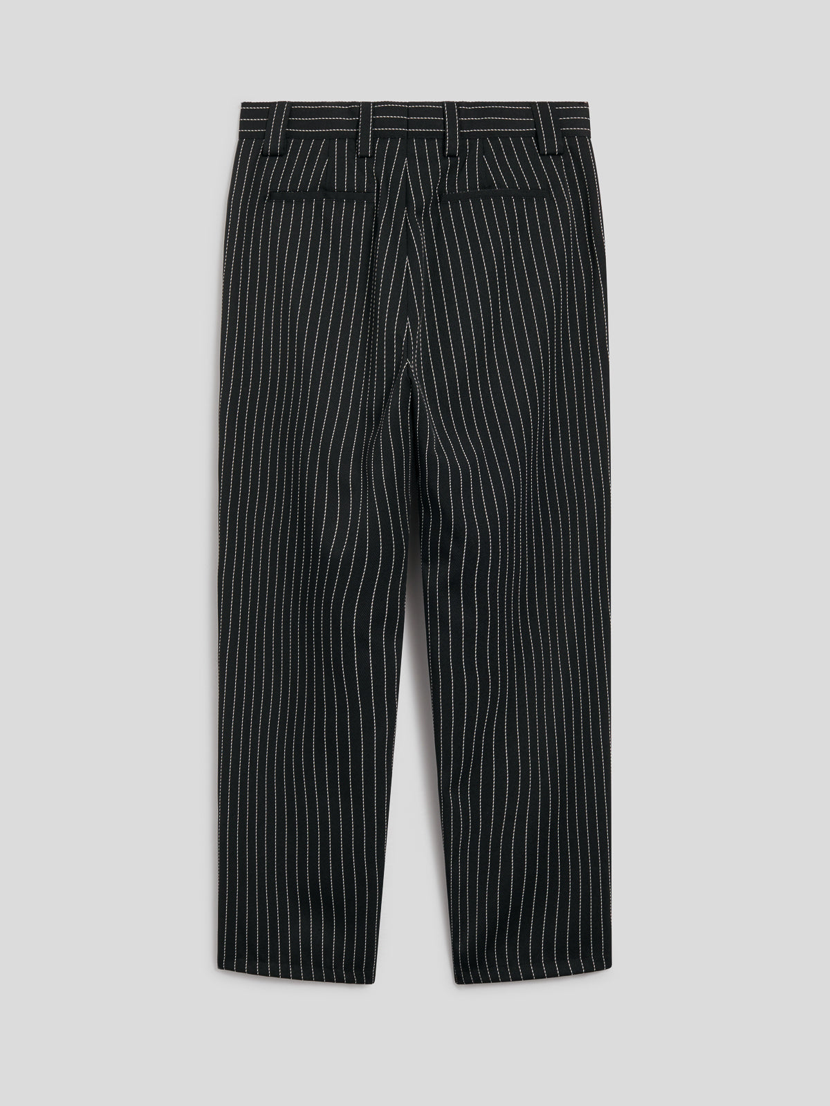 PANTALONE CHINOS DA UOMO REGULAR FIT IN GESSATO FONDO NERO E RIGA BIANCA