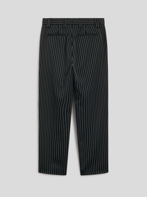 PANTALONE CHINOS DA UOMO REGULAR FIT IN GESSATO FONDO NERO E RIGA BIANCA - NERO/BIANCO PINSTRIPE - Abbigliamento Uomo | Pence 1979