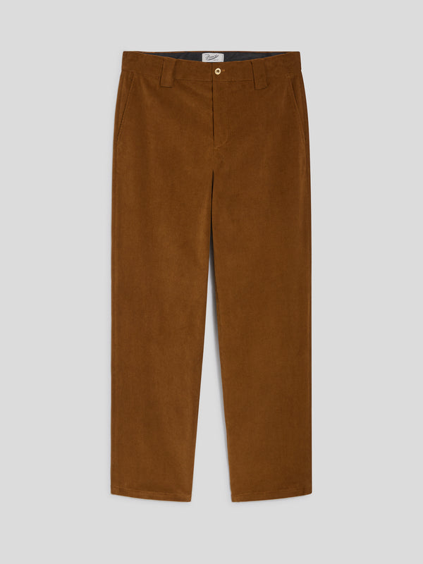 PANTALONE CHINOS DA UOMO REGULAR FIT IN VELLUTO COLORE CARAMELLO SCURO - DARK CARAMEL - Abbigliamento Uomo | Pence 1979