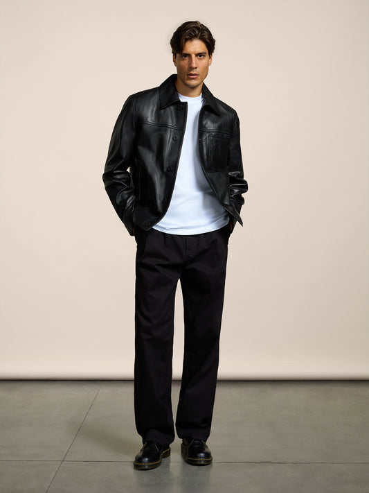 GIUBBINO DA UOMO REGULAR FIT IN PELLE D'AGNELLO COLORE NERO - NERO - Abbigliamento Uomo | Pence 1979