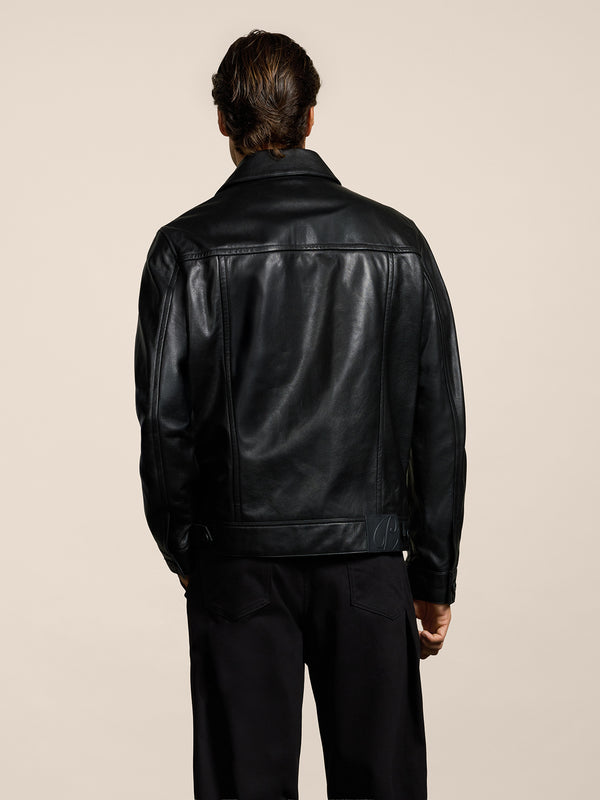 GIUBBINO DA UOMO REGULAR FIT IN PELLE D'AGNELLO COLORE NERO - NERO - Abbigliamento Uomo | Pence 1979