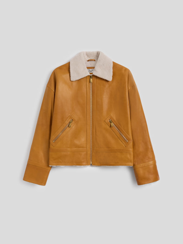GIUBBINO DA UOMO COMFORT FIT CON INTERNO IN SHEARLING COLORE CARAMELLO - CARAMEL - Abbigliamento Uomo | Pence 1979