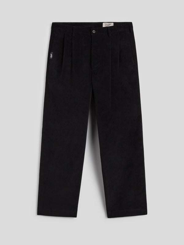 PANTALONE CHINOS DA UOMO CON DOPPIA PINCES , RELAXED FIT IN VELLUTO A COSTE, COLORE NERO - NERO - Abbigliamento Uomo | Pence 1979