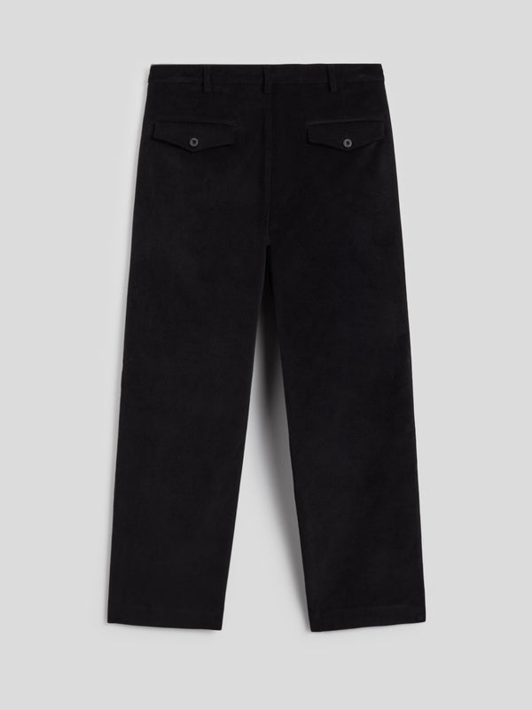 PANTALONE CHINOS DA UOMO CON DOPPIA PINCES , RELAXED FIT IN VELLUTO A COSTE, COLORE NERO - NERO - Abbigliamento Uomo | Pence 1979