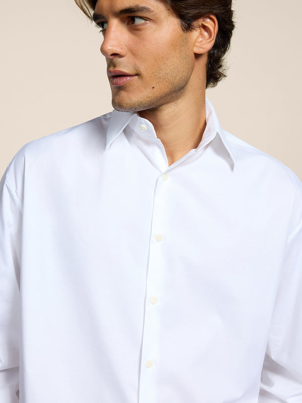 CAMICIA DA UOMO IN POPELINE DI COTONE REGULAR FIT COLORE BIANCO - BIANCO - Abbigliamento Uomo | Pence 1979