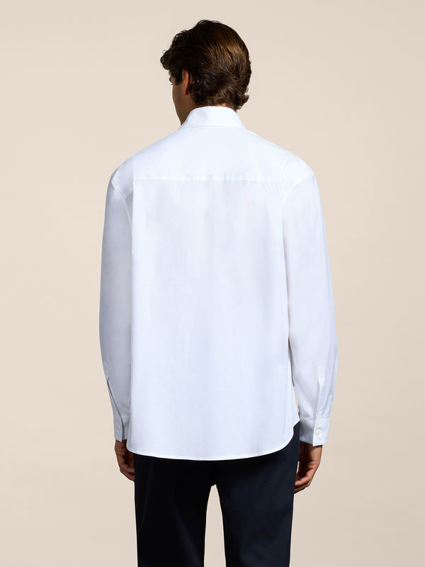 CAMICIA DA UOMO IN POPELINE DI COTONE REGULAR FIT COLORE BIANCO - BIANCO - Abbigliamento Uomo | Pence 1979
