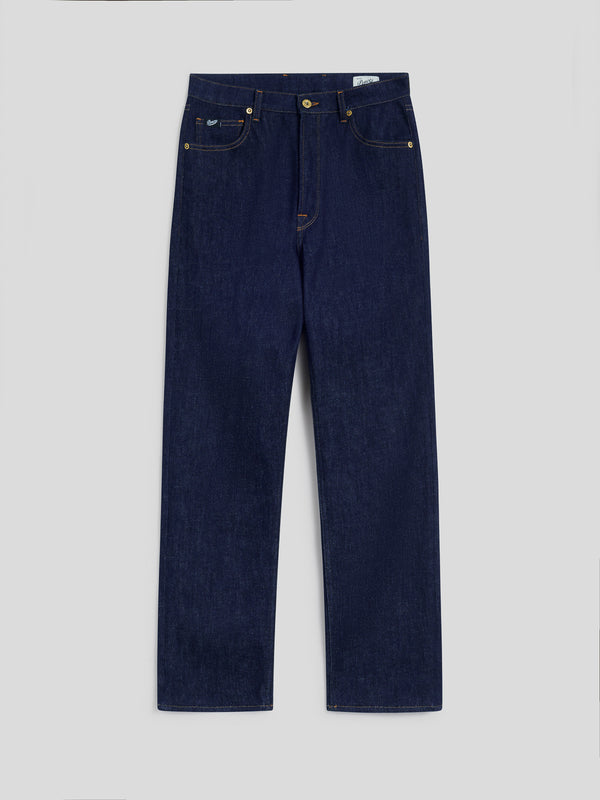 PANTALONE 5 TASCHE DA UOMO IN DENIM COMFORT BLU CARROT FIT - DARK DENIM BLUE  - Abbigliamento Uomo | Pence 1979
