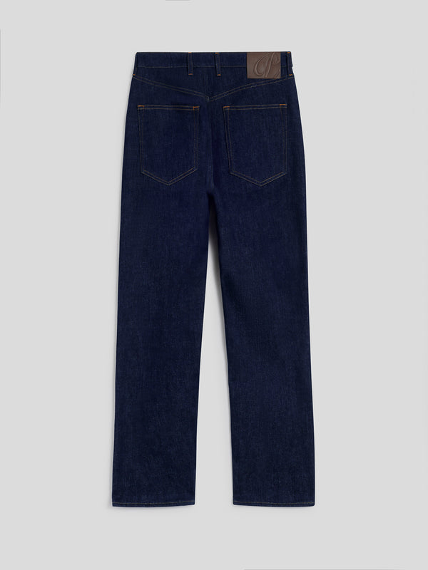 PANTALONE 5 TASCHE DA UOMO IN DENIM COMFORT BLU CARROT FIT - DARK DENIM BLUE  - Abbigliamento Uomo | Pence 1979