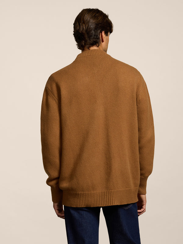 BOMBER DA UOMO LAVORATO A MAGLIA OVER FIT IN LANA CASHMERE COLORE TABACCO - LIGHT TOBACCO - Abbigliamento Uomo | Pence 1979