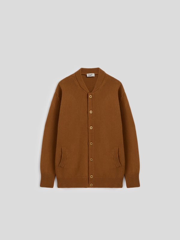 BOMBER DA UOMO LAVORATO A MAGLIA OVER FIT IN LANA CASHMERE COLORE TABACCO - LIGHT TOBACCO - Abbigliamento Uomo | Pence 1979