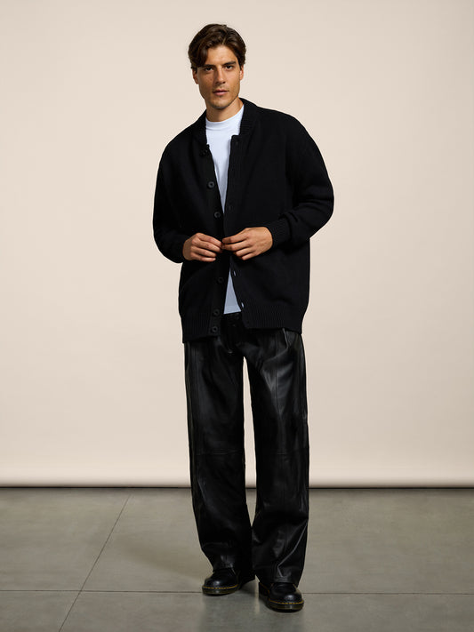 BOMBER DA UOMO LAVORATO A MAGLIA OVER FIT IN LANA CASHMERE COLORE NERO - NERO - Abbigliamento Uomo | Pence 1979
