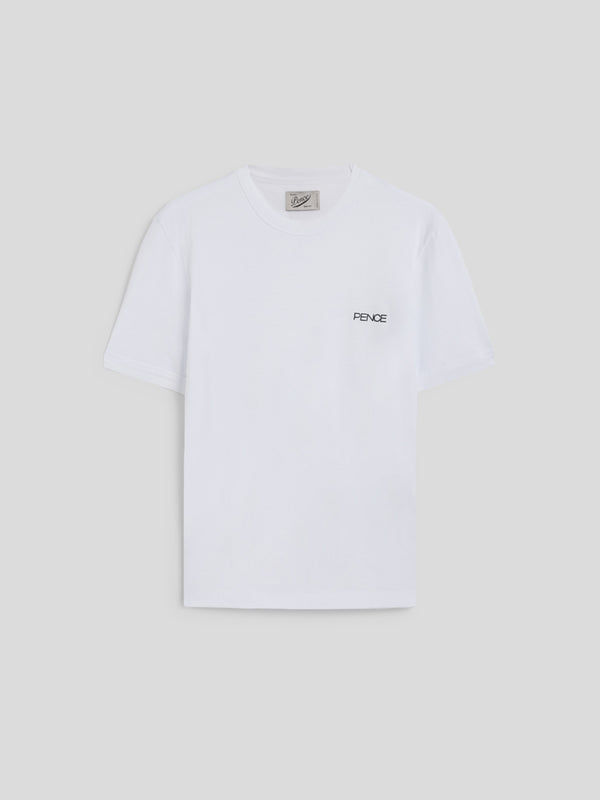 T-SHIRT GIROCOLLO DA UOMO IN COTONE , MANICA CORTA SLIM FIT CON RICAMO AL PETTO, COLORE BIANCO - BIANCO - Abbigliamento Uomo | Pence 1979
