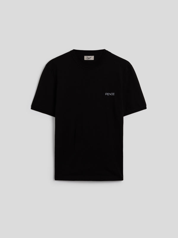 T-SHIRT GIROCOLLO DA UOMO IN COTONE ,MANICA CORTA SLIM FIT CON RICAMO AL PETTO, COLORE NERO - NERO - Abbigliamento Uomo | Pence 1979
