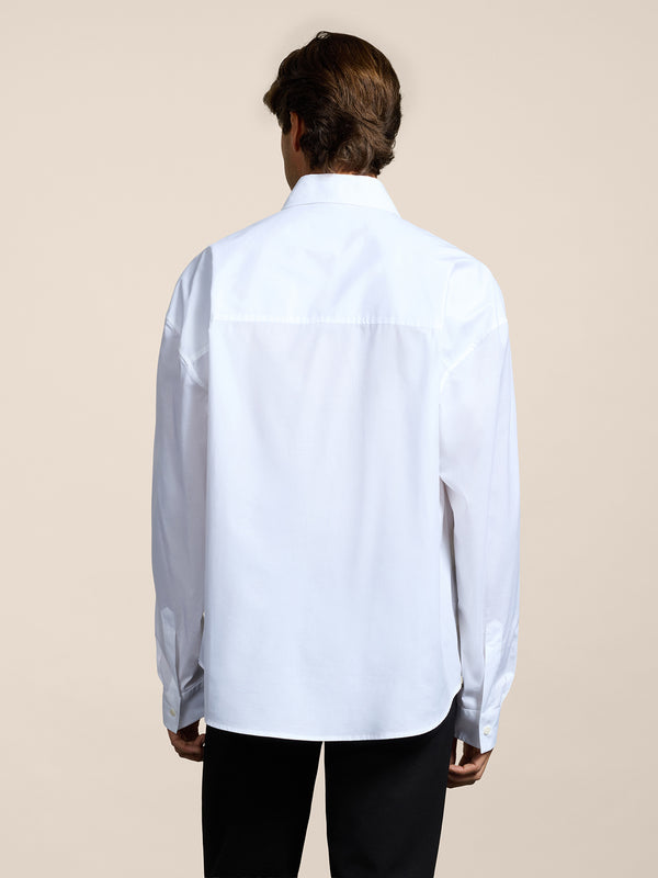 CAMICIA DA UOMO IN POPELINE DI COTONE OVER FIT COLORE BIANCO - BIANCO - Abbigliamento Uomo | Pence 1979