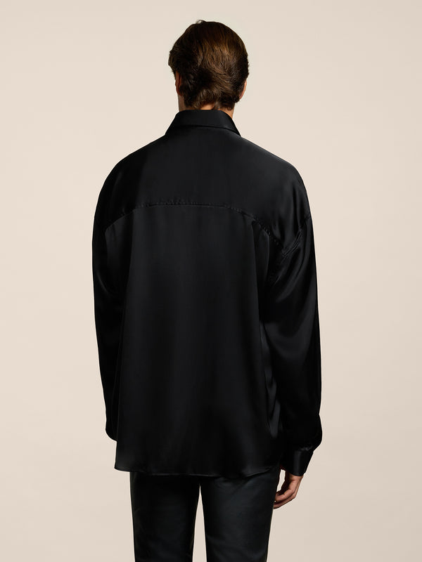CAMICIA DA UOMO REGULAR FIT IN VISCOSA COLORE NERO - NERO - Abbigliamento Uomo | Pence 1979