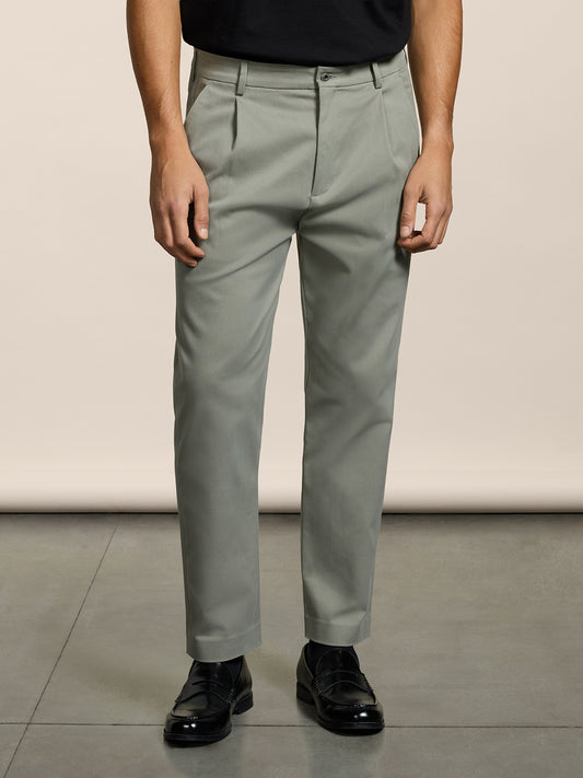 PANTALONE CHINOS DA UOMO CON 1 PINCES, REGULAR FIT, IN COTONE COMFORT COLORE GRIGIO - GRIGIO - Abbigliamento Uomo | Pence 1979